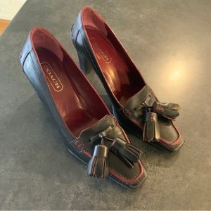 Coach Shoes Heels Camellia Calf Black Size 5.5 B
